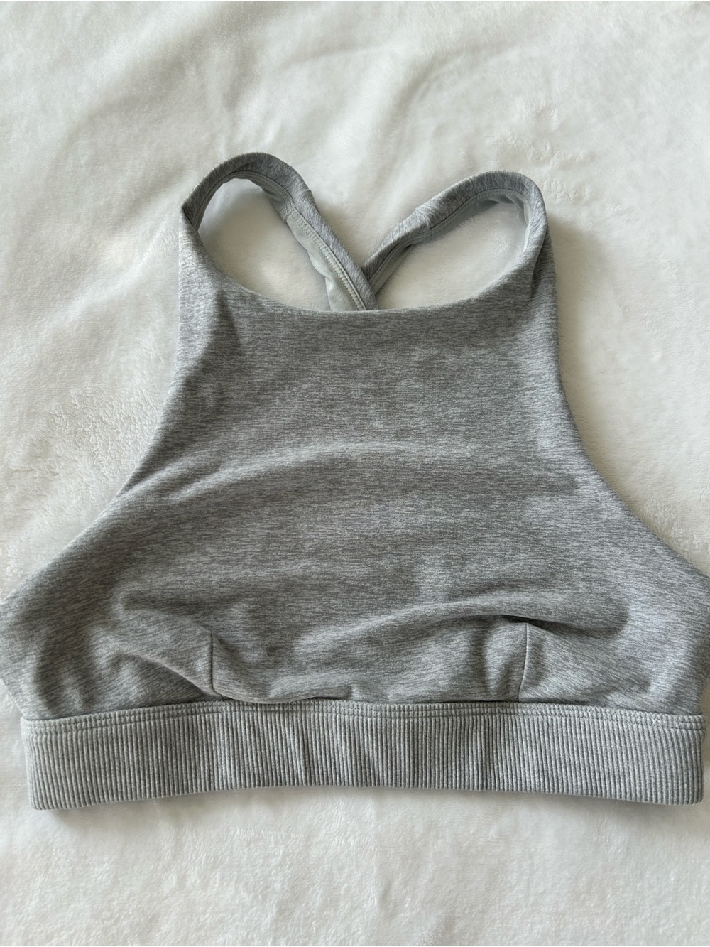 ALO Yoga Light Gray Cross Back Sports Bra